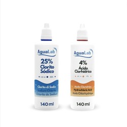 Kit Clorito Sódico al 25% (140 ml) + Activador - Ácido Clorhídrico 4%