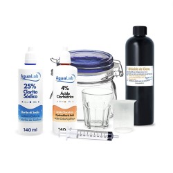 Kit Purificatore Strumenti Sodio Clorito 25% (140 ml) + Attivatore - Acido Cloridrico 4%