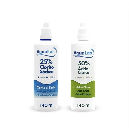 Kit 50% acido citrico e 25% clorito di sodio (140 ml)
